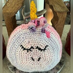 New crochet unicorn mini pillow
